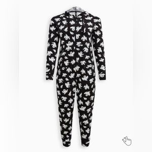 Torrid Black and White Ghost Print Pajama Onesie